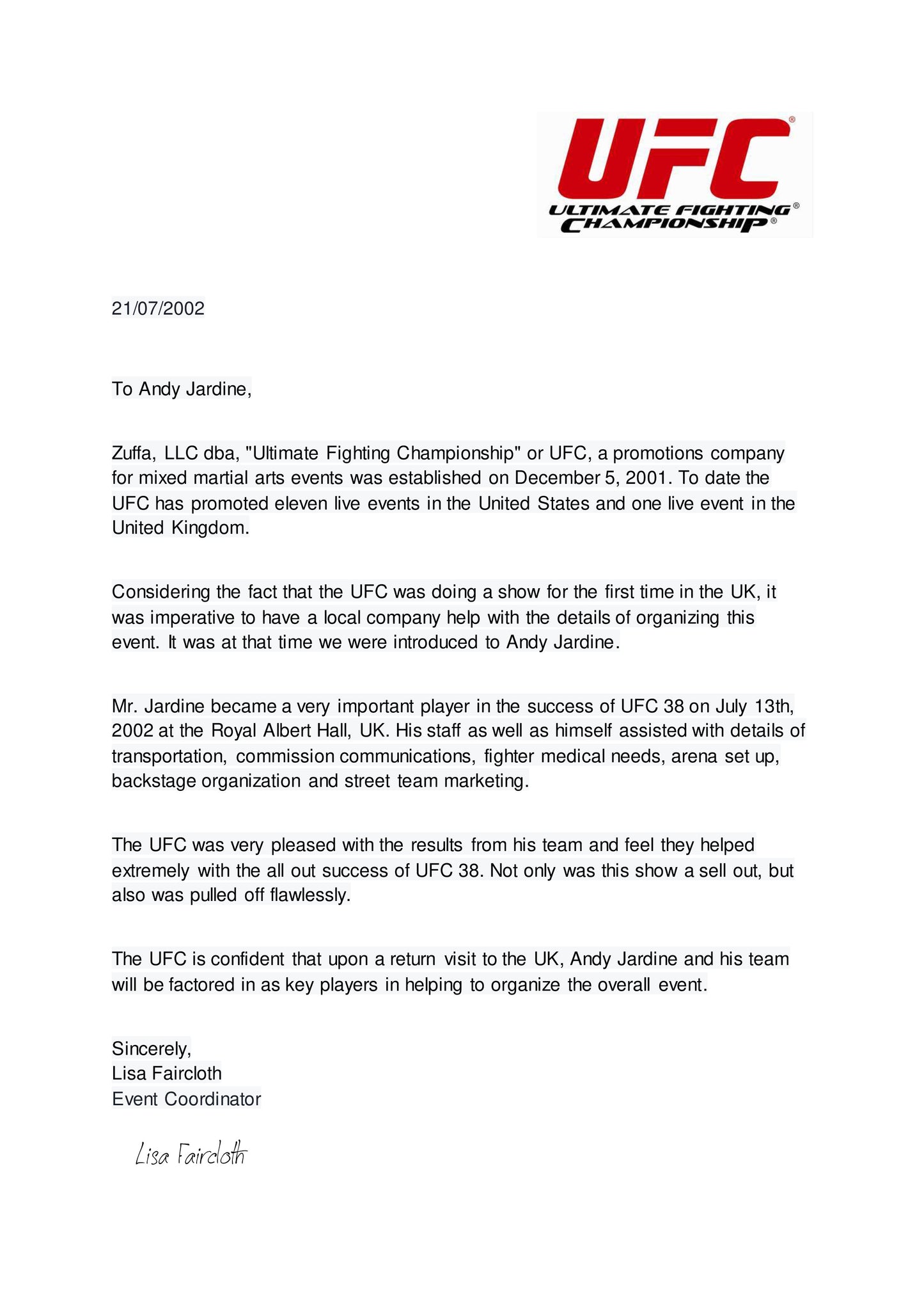 Franchise IFC Brand (International Fighting Championship)