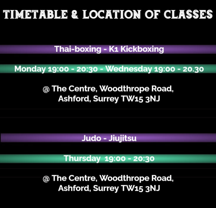Timetable, locations and Disciplines