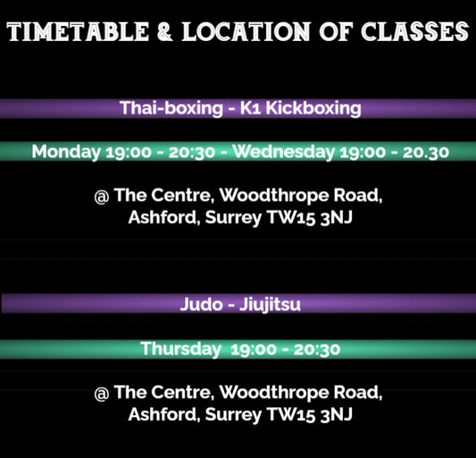 Timetable, locations and Disciplines
